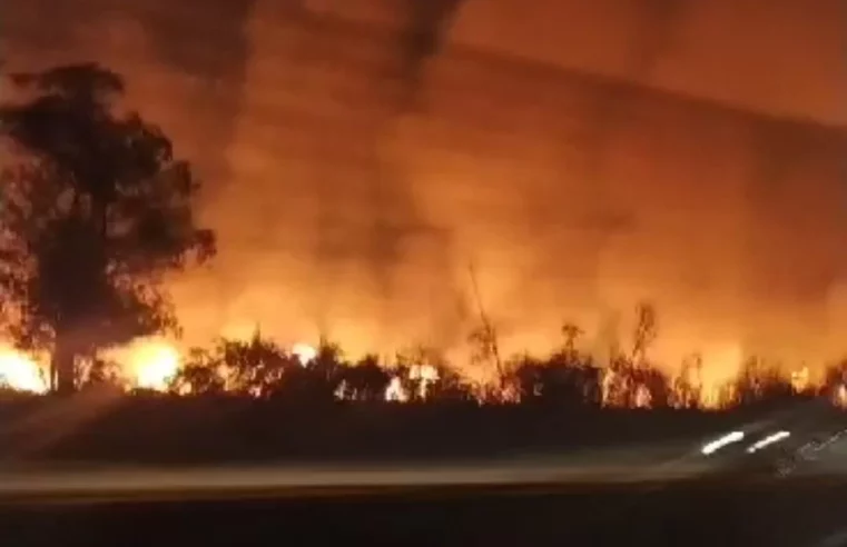 Urgente: Incêndio de grandes proporções atinge mata, em Caxias; Veja