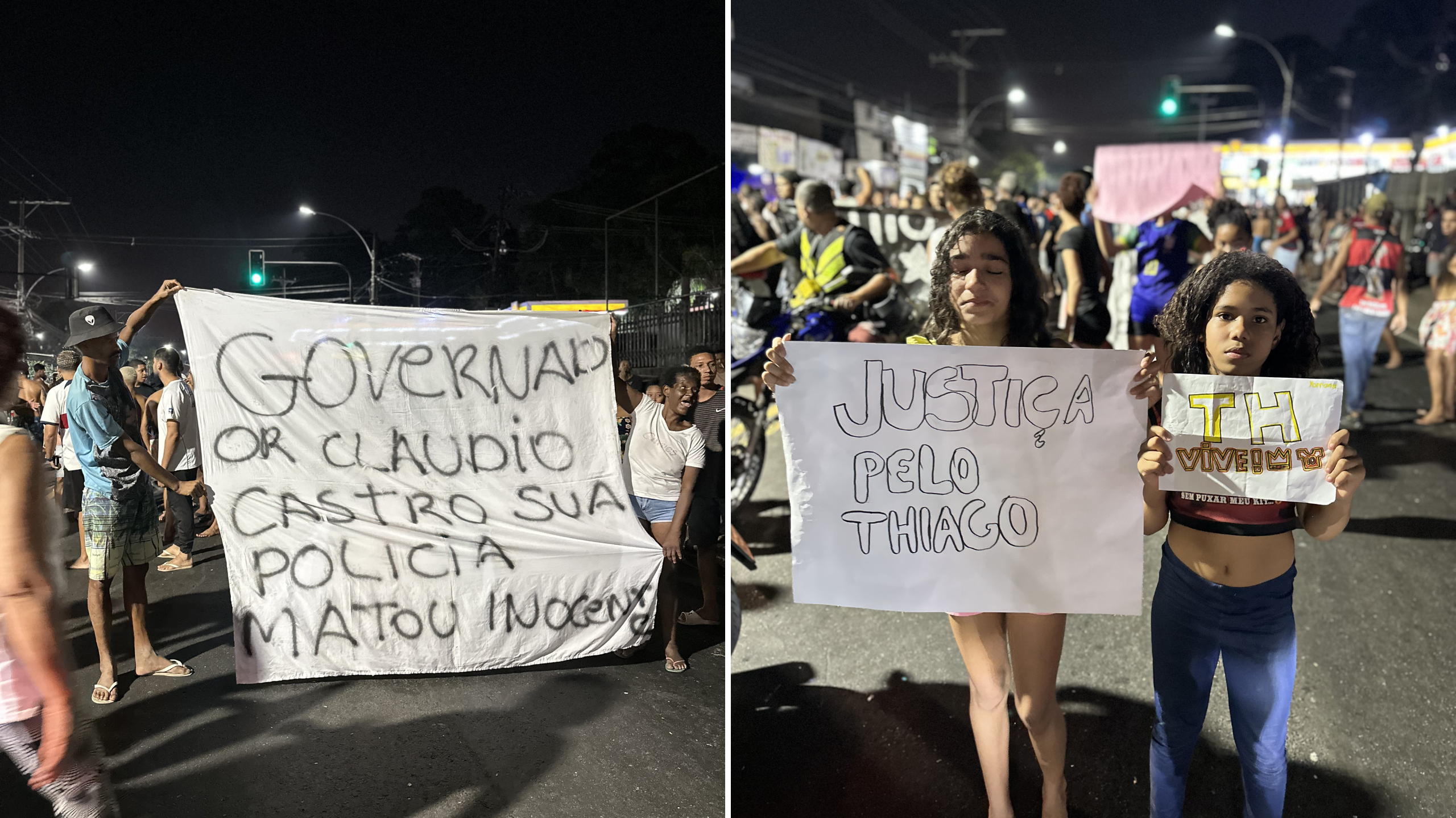 Moradores se manifestam após a morte de adolescente em operação policial na Cidade de Deus
